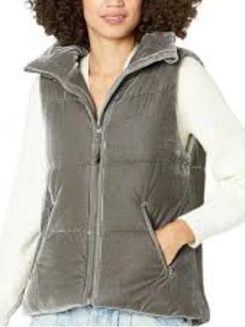 Dylan Gray Velvet Hooded Puffer Vest Size Small